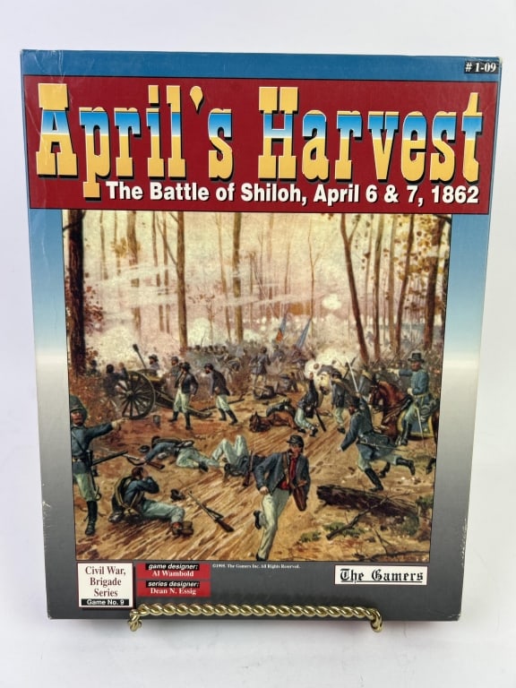 Civil War Game April's Harvest Shiloh The Gamers: April's Harvest - The Battle of Shiloh, April 6 & 7, 1862. 1995 The Gamers Inc. Civil War Brigade Series #1-09. Not sealed, lightly played
