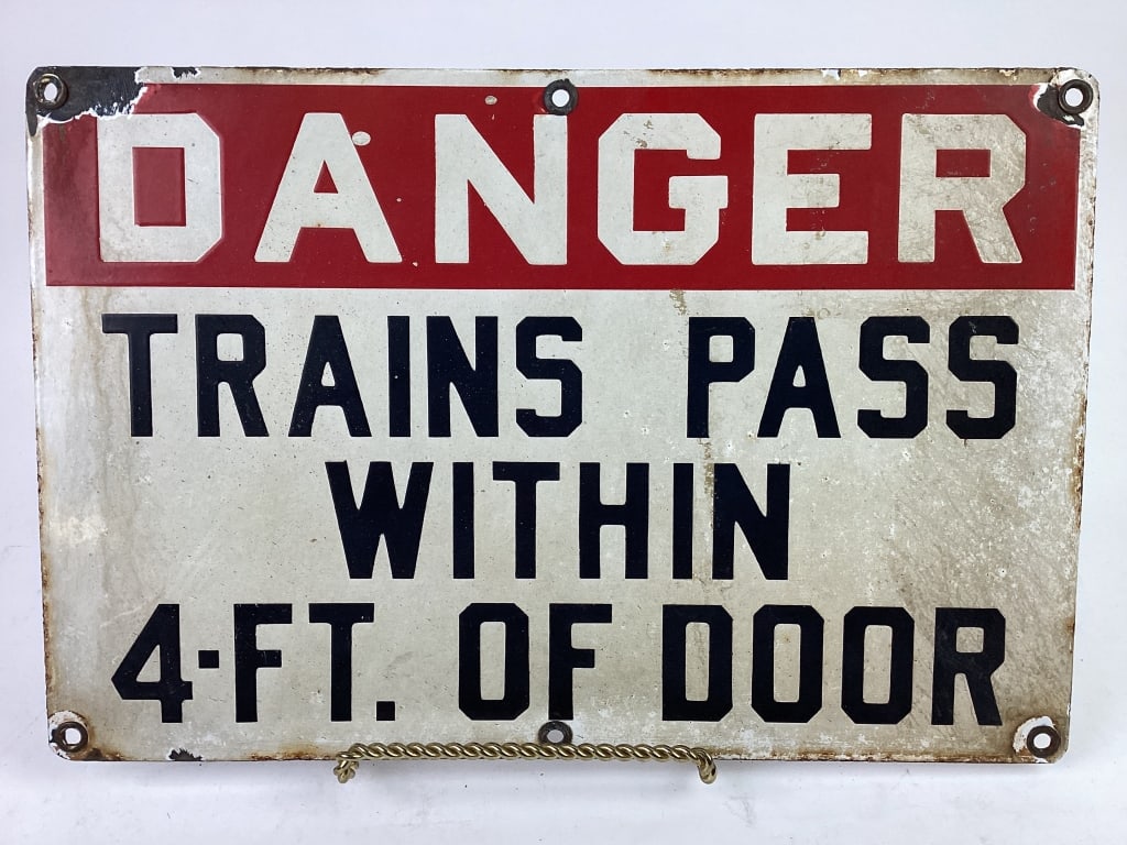 Railroad Enameled Metal Sign Danger (1 of 3)