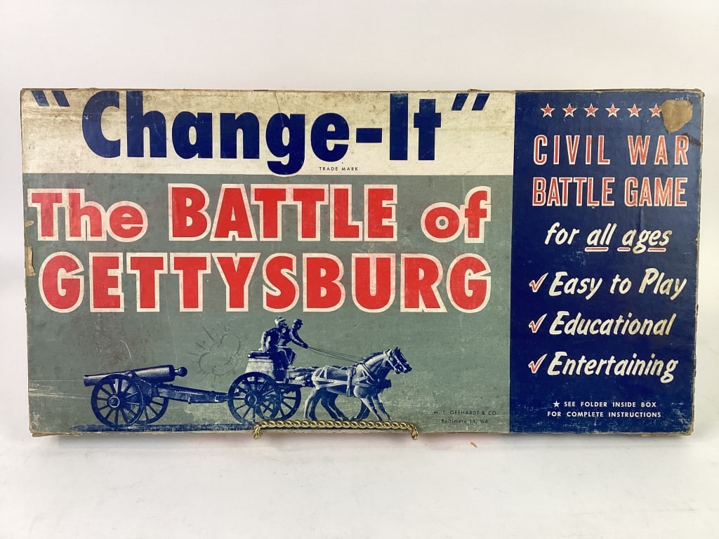 W. F. Gebhardt Change-It Gettysburg Battle Game: Change-It' The Battle of Gettysburg Civil War Battle Game. W. F. Gebhardt & Co. Punched.