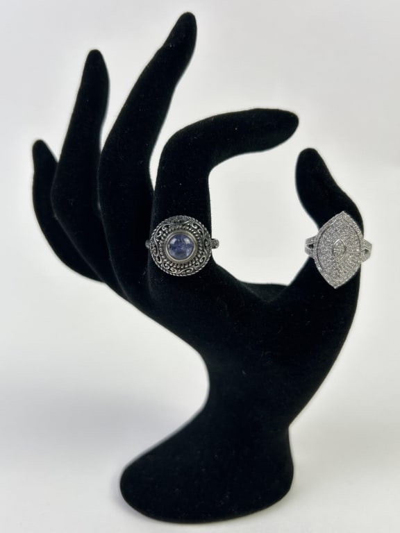 (2) Sterling & Gemstone Rings 9.848 Grams (1 of 12)