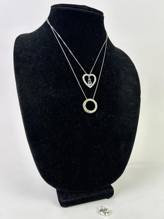 (2) Sterling & Gemstone Pendant Necklaces (1 of 11)