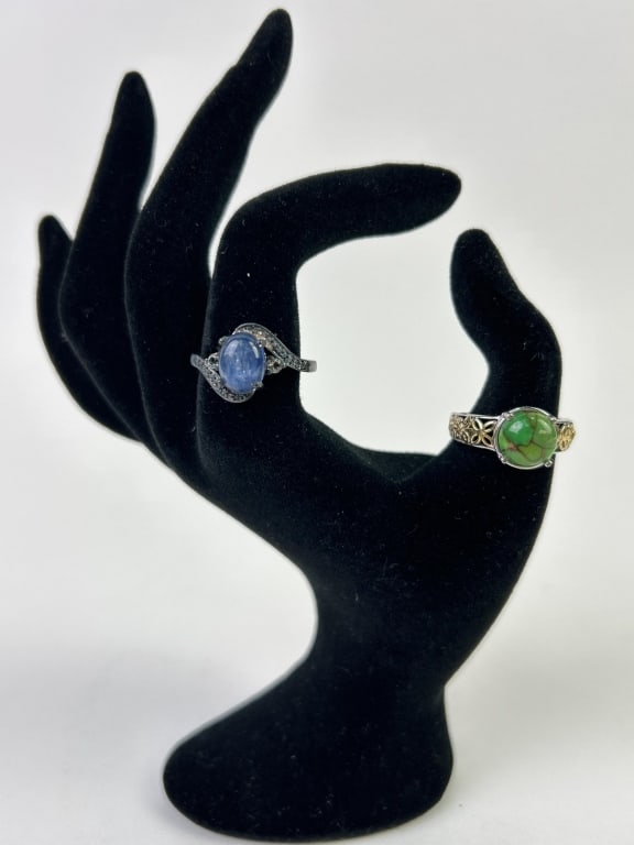 (2) Sterling & Gemstone Rings 7.773 Grams (1 of 9)