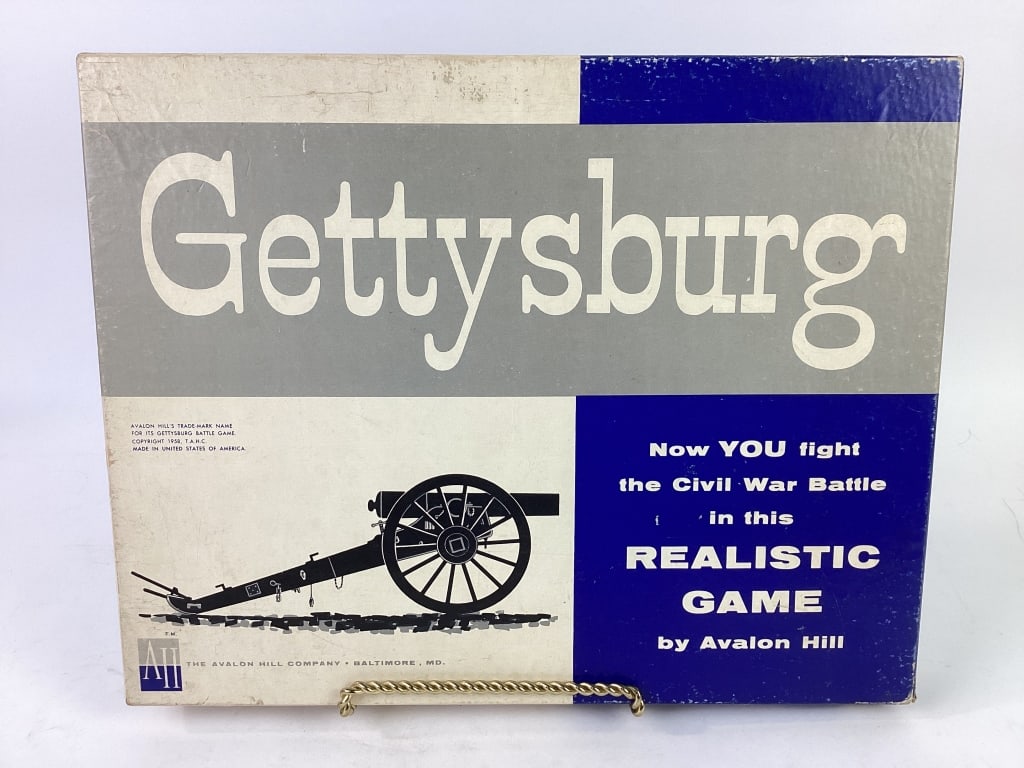 Avalon Hill Civil War Gettysburg Game #501: Gettysburg - Civil War Battle Game. 1958 The Avalon Hill Company #501. Unpunched.