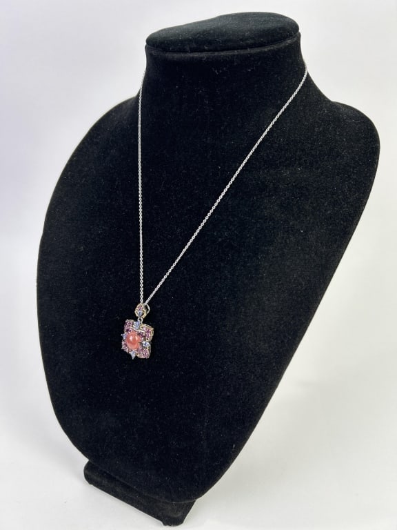 Sterling Silver Gem Set Pendant Necklace (1 of 5)