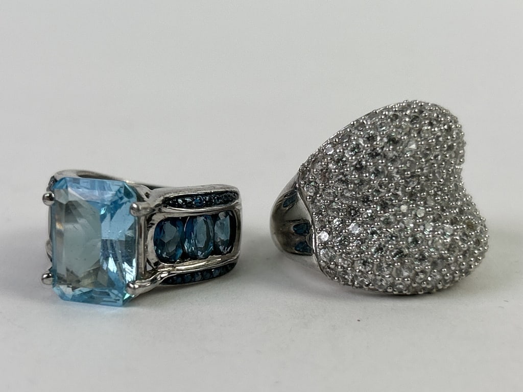 (2) Sterling Silver Rings Sizes 9 & 6.75 (1 of 8)