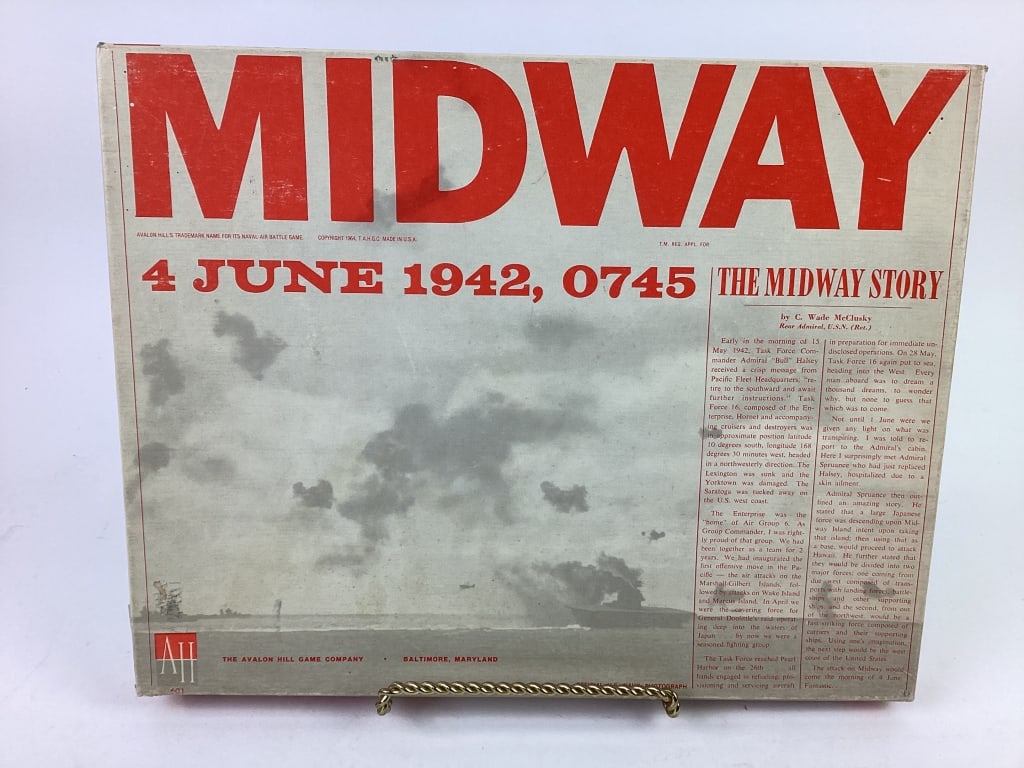 Midway 4 June 1942, 0745 Battle Strategy Game: Midway - 4 June, 1942, 0745. 1964 Avalon Hill Game Company #601. Punched.