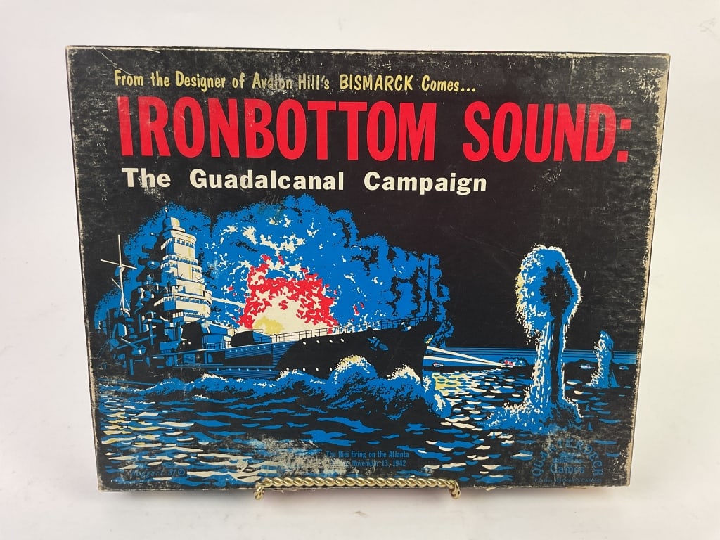 Ironbottom Sound Guadalcanal Campaign Game: Ironbottom Sound: The Guadalcanal Campaign. 1981 Quarterdeck Games. Unpunched, some pieces loose