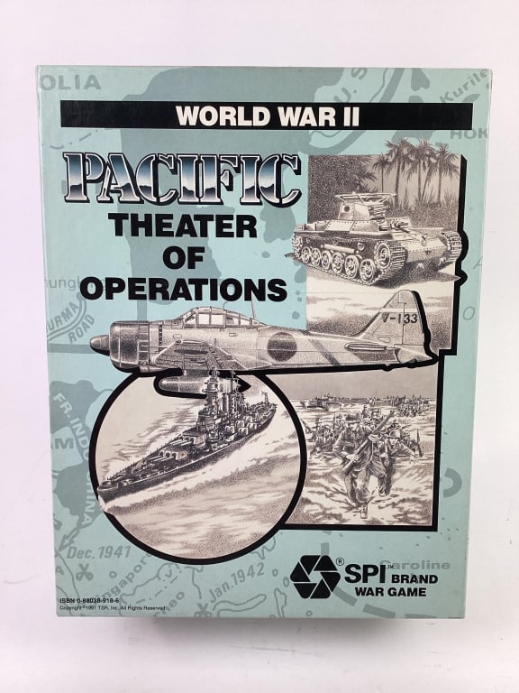 WWII Pacific Theater of Operations Game: World War II Pacific Theater of Operations. 1991 TSR, Inc. SPI Brand War Game #3031. Unpunched.
