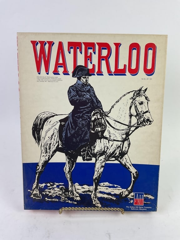 1962 Avalon Hill Waterloo Game Unpunched: Waterloo - Napoleonic Campaign Game. 1962 Avalon Hill Game Company #516. Unpunched.