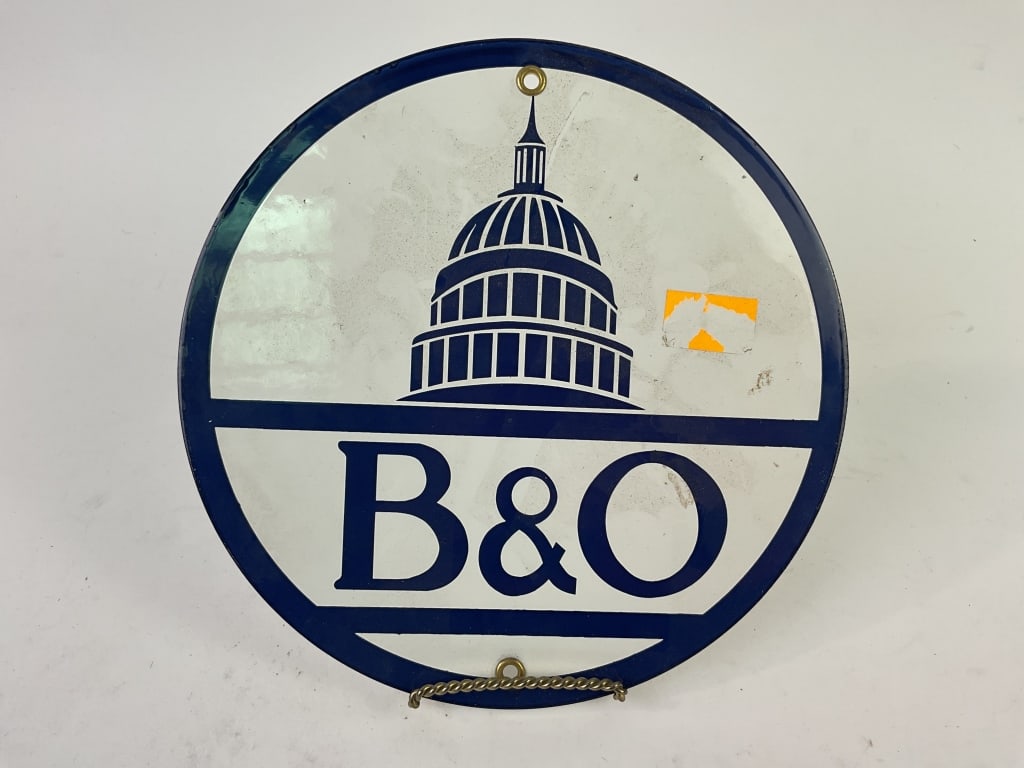 Repro B&O Railorad Enameled Metal Sign (1 of 2)