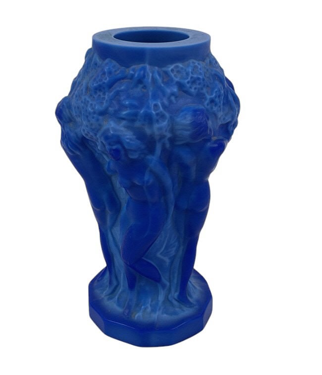 Czech Lapis Marble Glass Vase Art Deco (1 of 6)