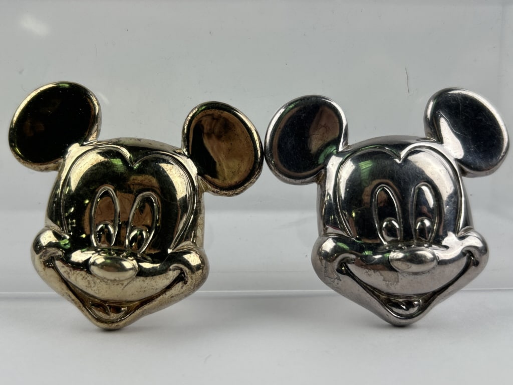 (2) Sterling Weighted Mickey Mouse Brooches (1 of 3)