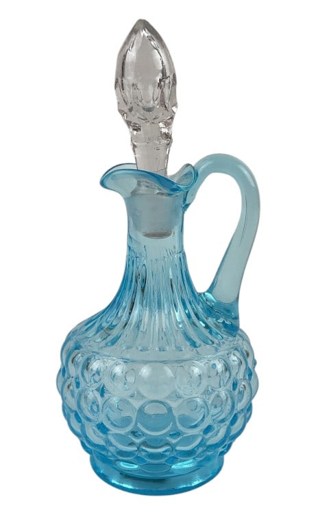 Adams & Co. Blue Thousand Eye Cruet Circa 1885-1895 with Replacement Stopper (1 of 8)