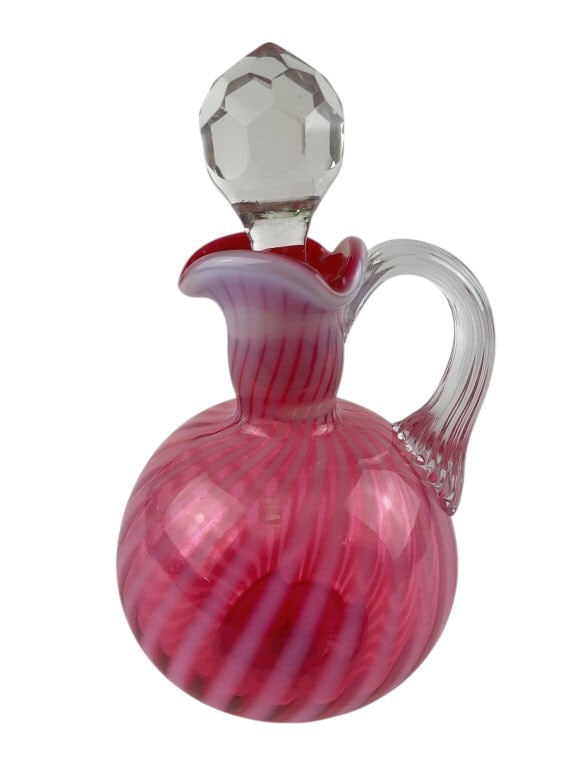 Fenton Opalescent Swirl Cruet with Reeded Handle (1 of 8)