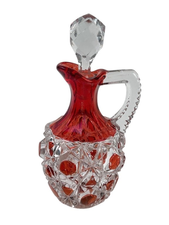 EAPG Ruby Flash Red Block Cruet Circa 1892 U.S. Glass (1 of 8)