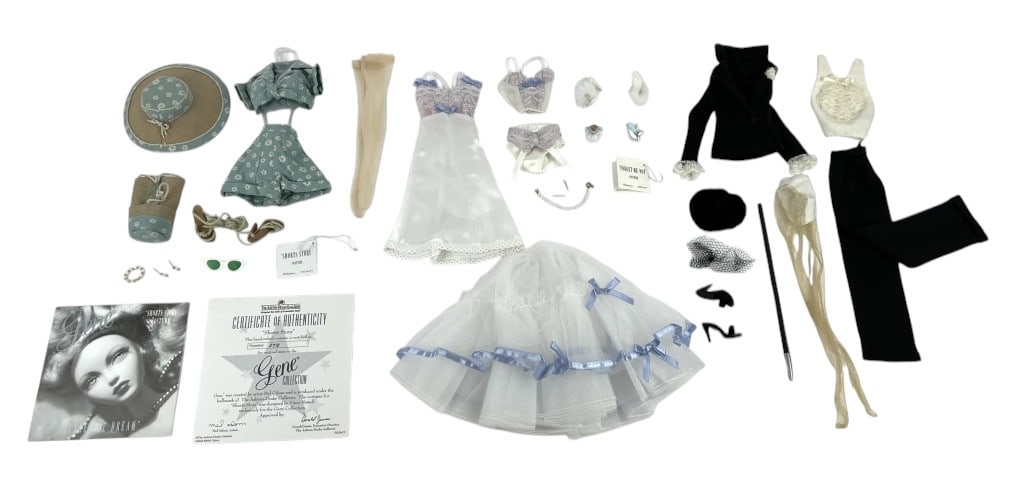 (3) Gene Doll Outfits: 1995 Gene Costume Blonde Lace, 1997 Gene Costume Forget Me Not, and 2000 Gene (1 of 5)