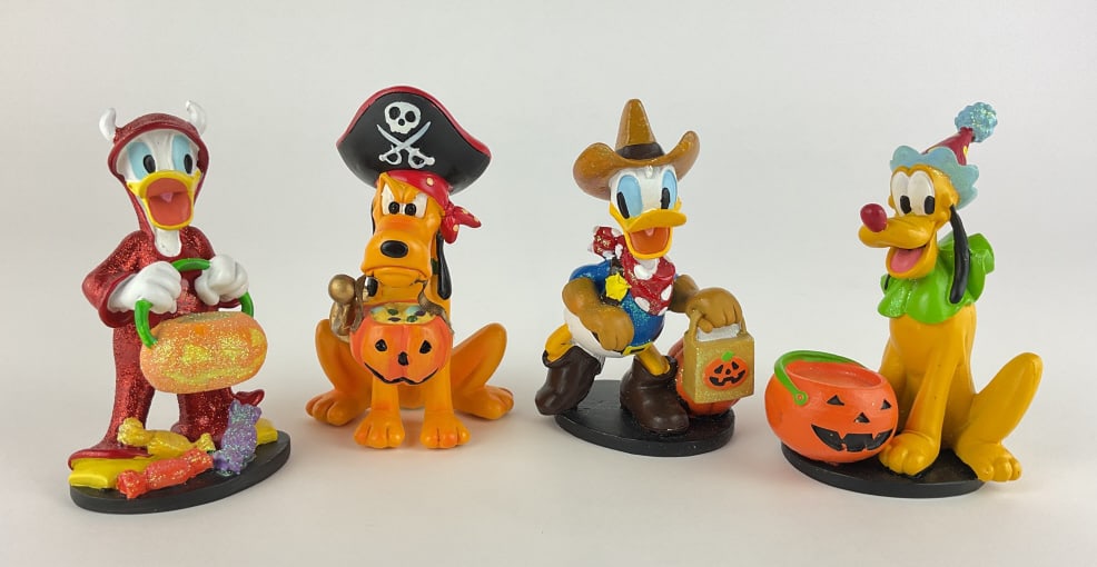 (4) Donald Duck and Pluto Halloween Figurines (1 of 1)