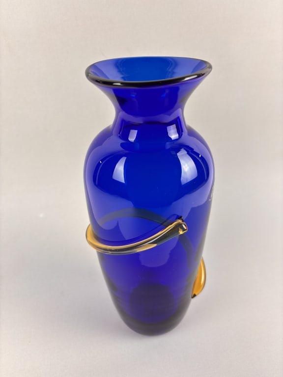 Blenko Cobalt Blue Vase - 4