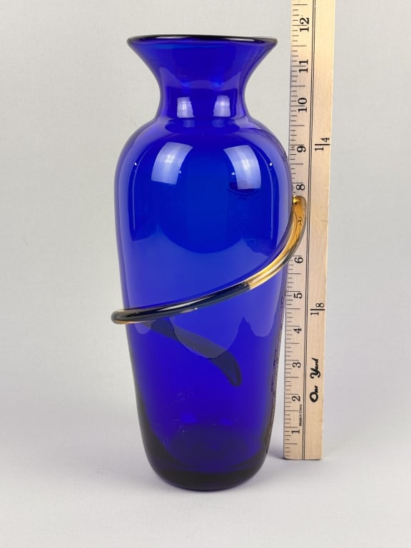 Blenko Cobalt Blue Vase - 6