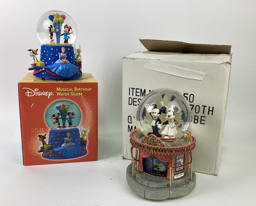 Mickey and Minnie 70 Year Snow Globe and Disney Musical Birthday Snow Globe (1 of 13)