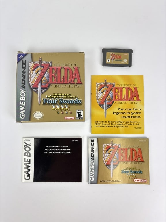 Legend of Zelda, Four Swords, Game Boy Advance: Legend of Zelda, Four Swords, Game Boy Advance, includes game cartridge, instruction booklet and original box