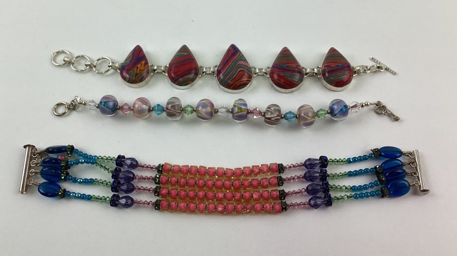 (3) Sterling Bracelets, including Lampwork Beads (1 of 2)