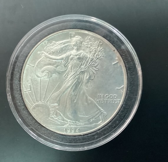 1994 Walking Liberty Dollar: 1994 Walking Liberty Dollar 1 oz. fine silver in case