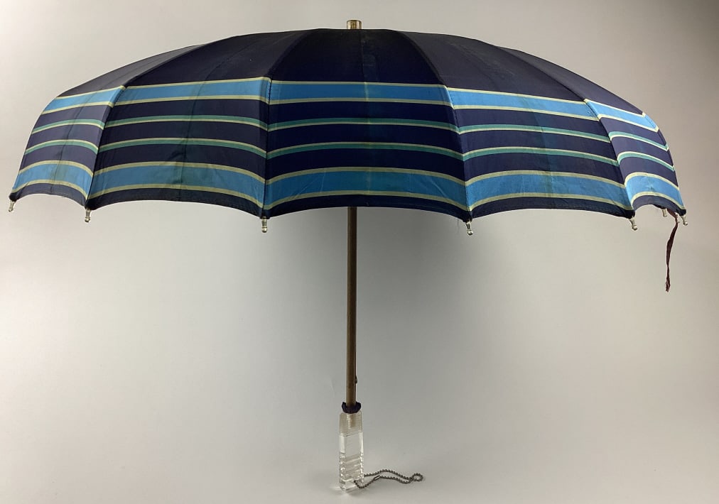 Umbrella Parasol Lucite Handle Striped: 1940's Style