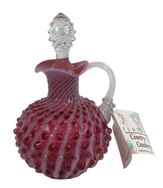 Fenton Country Cranberry Hobnail Cruet (1 of 8)
