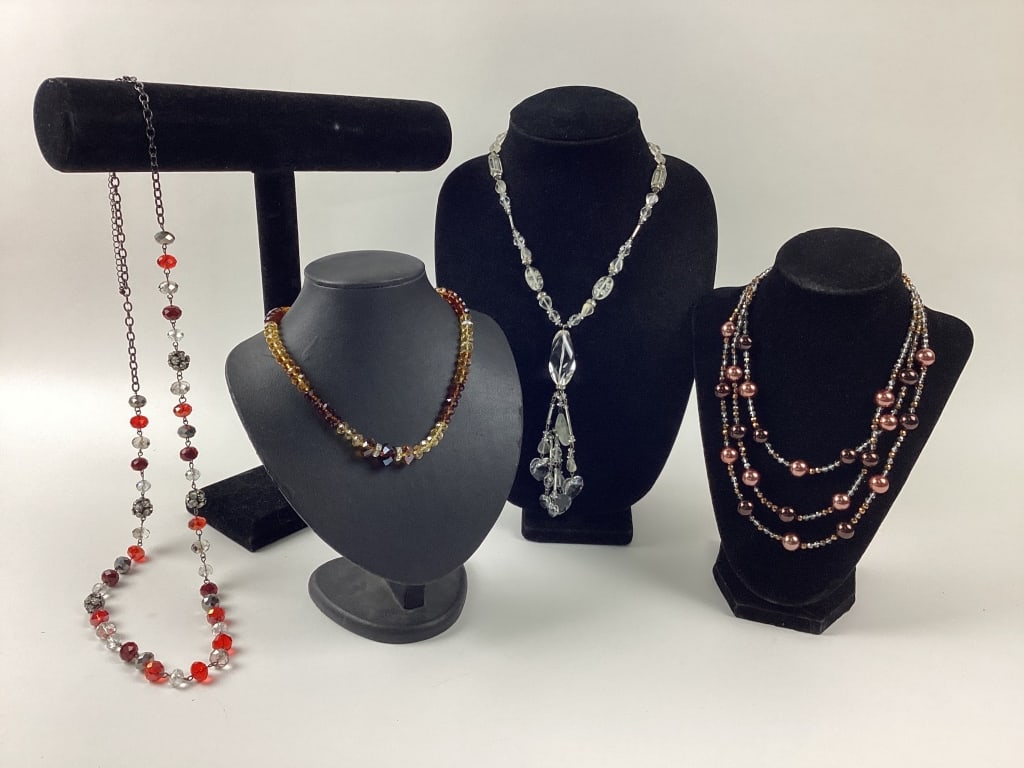 (4) Crystal Bead Necklaces (1 of 13)