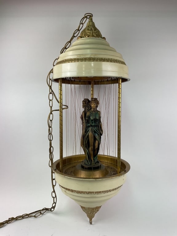 1970's Hanging Rain Oil Lamp 3 Goddesses (1 of 6)
