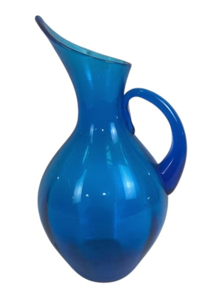 Blue Blenko MCM Pitcher: 14" h