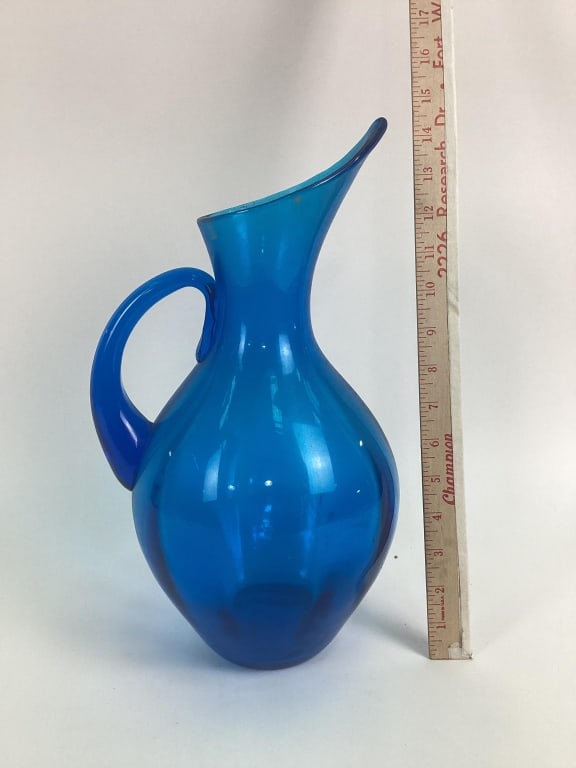 Blue Blenko MCM Pitcher - 3