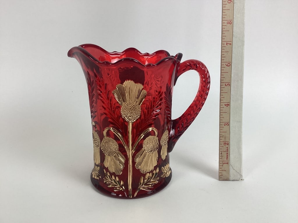 Mosser Ruby Red Inverted Thistle Pitcher - 3