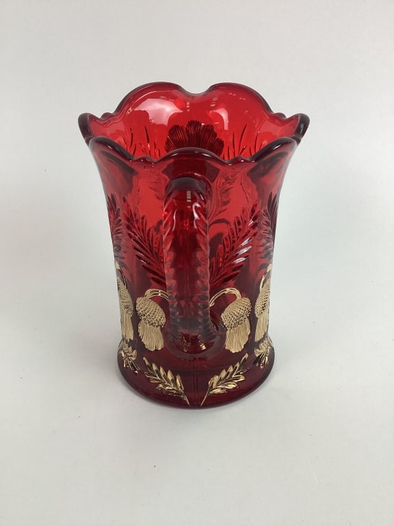 Mosser Ruby Red Inverted Thistle Pitcher - 4