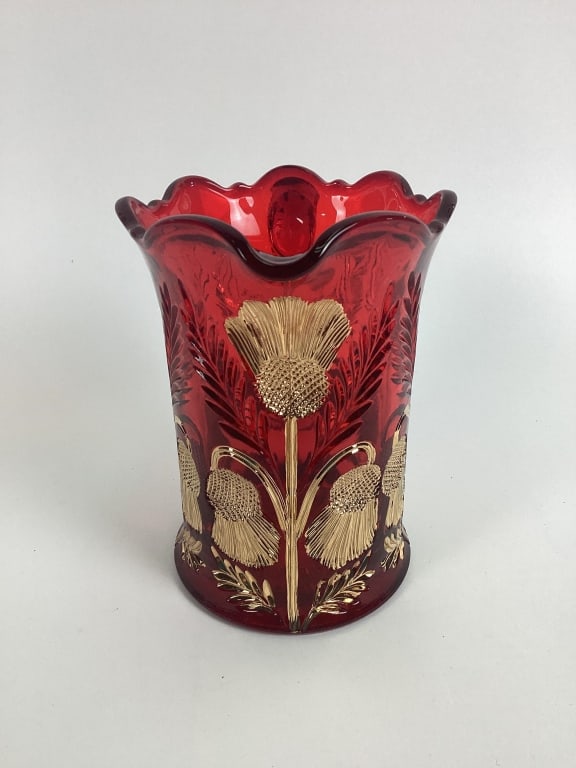 Mosser Ruby Red Inverted Thistle Pitcher - 5