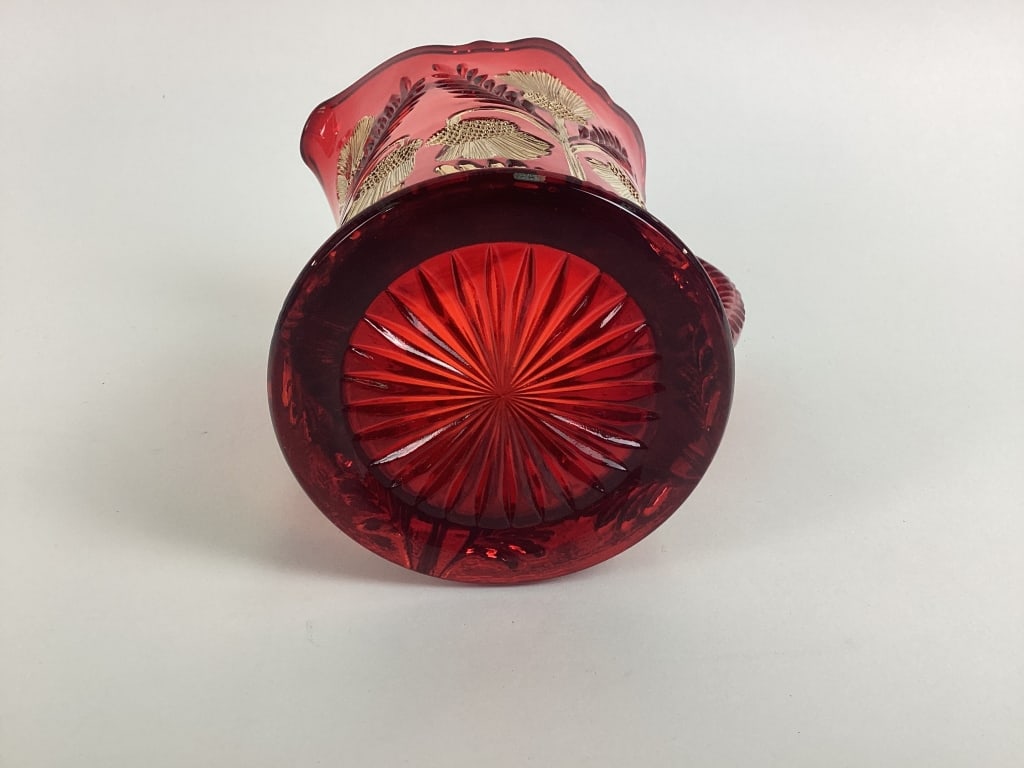Mosser Ruby Red Inverted Thistle Pitcher - 7