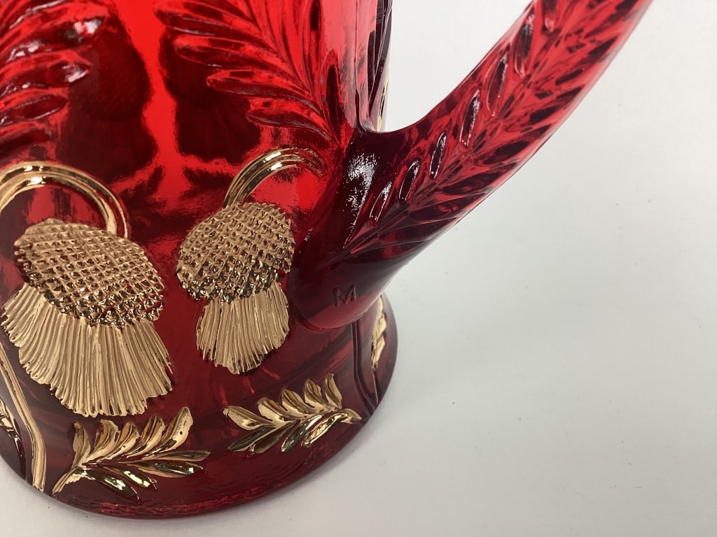 Mosser Ruby Red Inverted Thistle Pitcher - 8