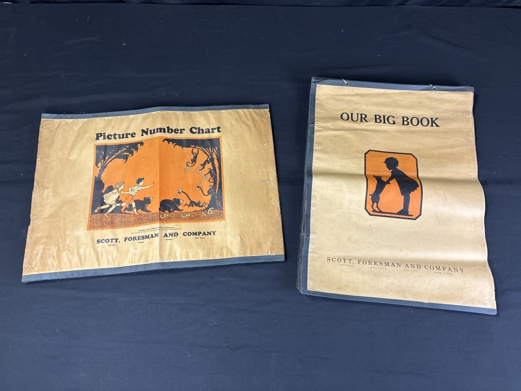 Our Big Book- Rare: Rare Our Big Book- 1930's Dick and Jane Precursor. Extremely rare Our Big Book which is classified as a "Dick and Jane precursor." It is a series of wall charts measuring 30 by 22 inches and features