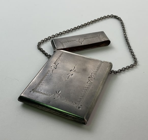 Victorian Engraved Sterling Silver Calling Card Case (1 of 5)