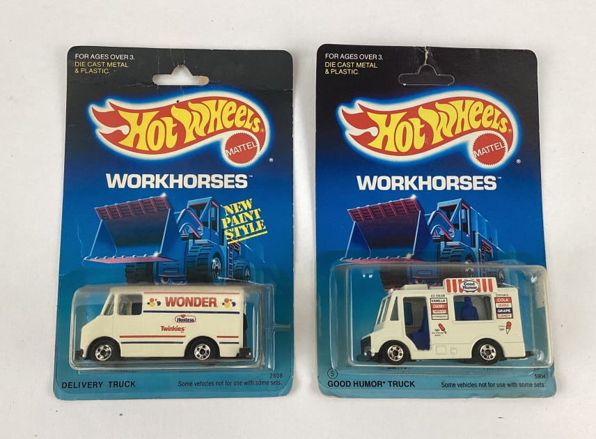 Hot Wheels: Delivery Truck and Good Humor Truck: Hot Wheels including 1988 Workhorses Wonder Bread Delivery Truck and 1986 Good Humor Truck. Both New in Box.