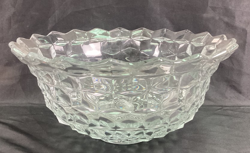 Fostoria American Punch Bowl: Fostoria American Punch Bowl. Approx. 9" tall 18" diameter