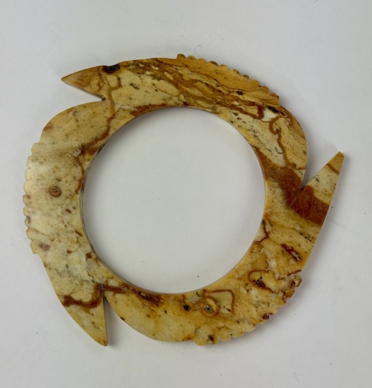 Chinese Neolithic Style Carved Jade Notched Disk Xuanji Yabi (1 of 7)