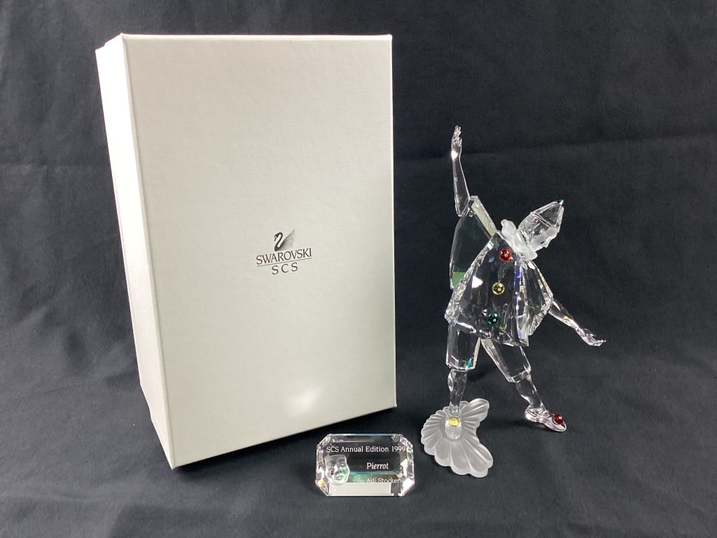 Swarovski 1999 Crystal Masquerade Pierrot: Swarovski 1999 Crystal Masquerafe Pierrot A.7400.NR099000 w/ original box, COA, and name plate
