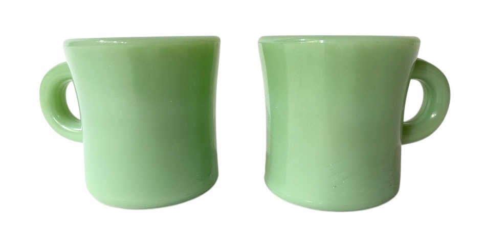 (2) Fire King Jadeite Restaurant Ware C- Handle Mugs (1 of 11)