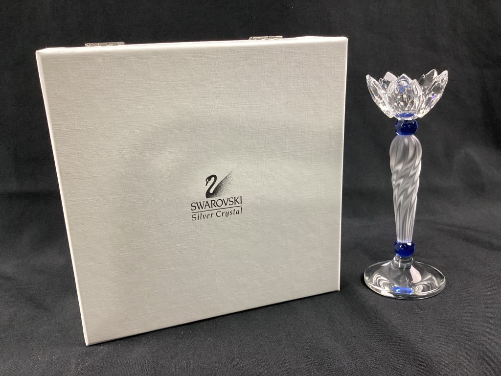 Swarovski Crystal Blue Flower Candle Holder (1 of 9)