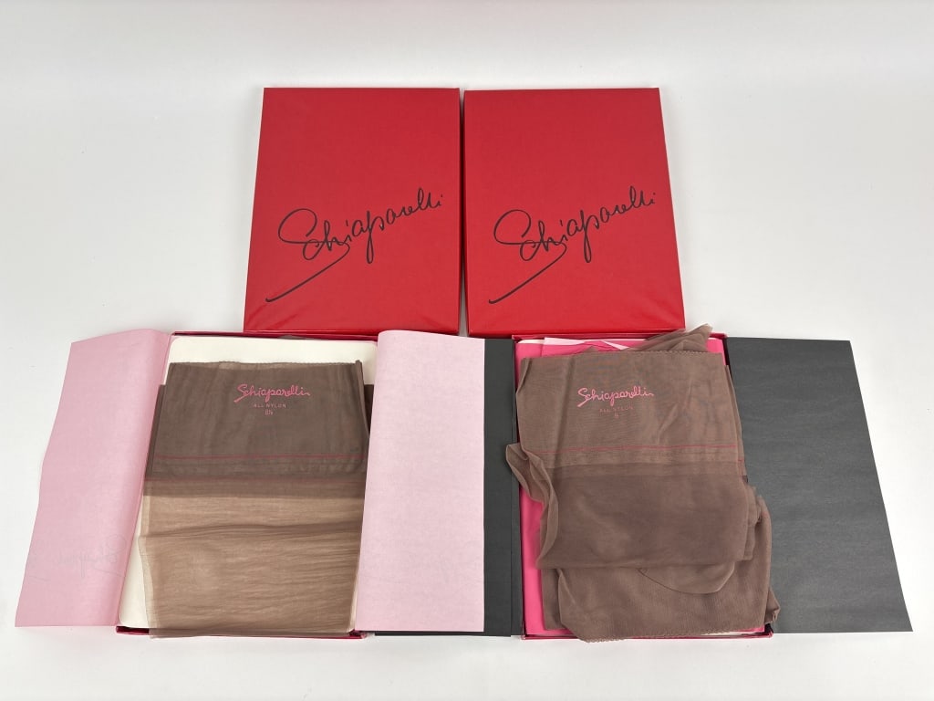 (2) Boxes (7) Pair Schiaparelli NOS Nylon Women's Stocking Size 8 1/2 and 9 (1 of 4)