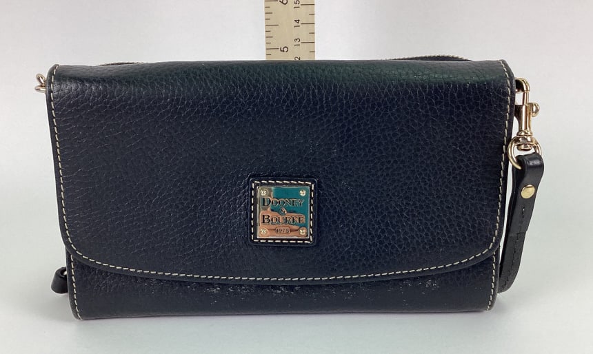 Dooney & Bourke Black Crossbody Bag: Dooney & Bourke Pebble Grain Milly Crossbody Bag in the color black
