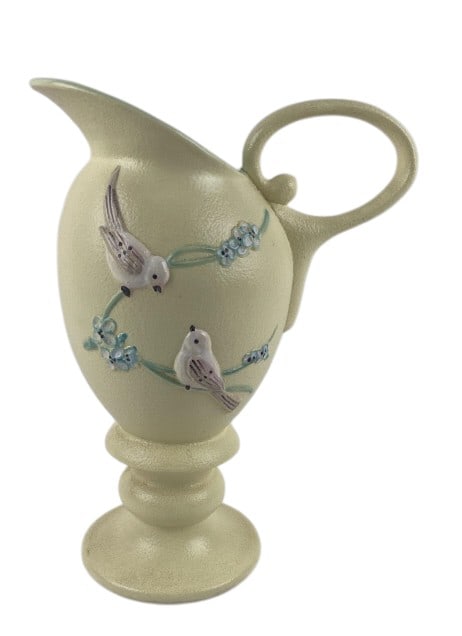 Hull Serenade Yellow Ewer: Hull Serenade Yellow (Matte Gloss) Ewe 13" Ewer. Measures approx. 13.5" at highest point