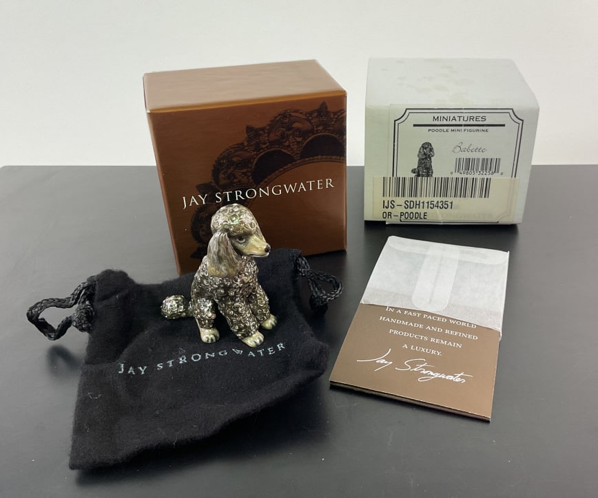 Jay Strongwater Gray Poodle Figurine (1 of 11)